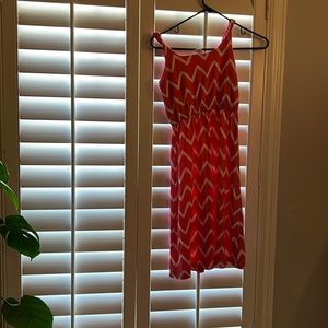 Crimson zig zag dress